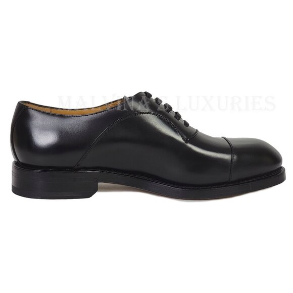 GUCCI SHOES MENS BLACK LEATHER INTERLOCKING G LOGO DERBY OXFORD sz 9 US 9.5 - Picture 8 of 15